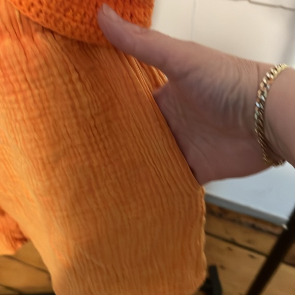 Women's Orange Drawstring Shorts - Picture 3 of 7